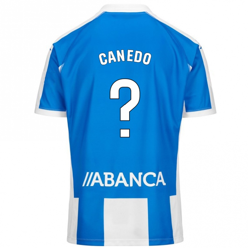 Kids Football Damián Canedo #0 Blue White Home Jersey 2024/25 T-Shirt Uk