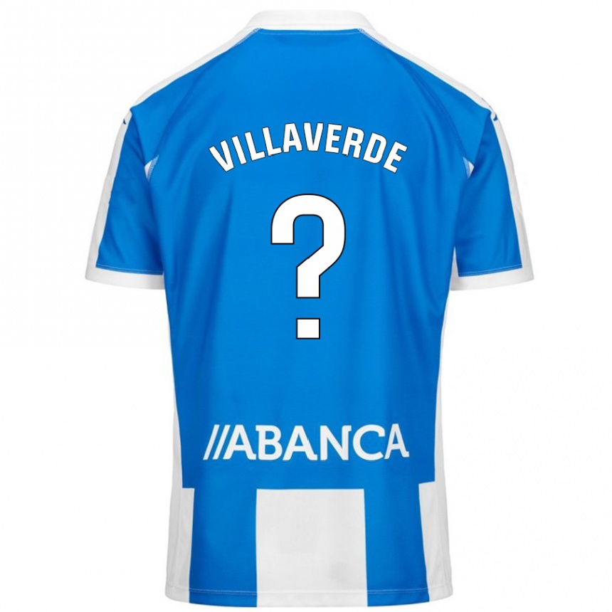 Kids Football Hugo Villaverde #0 Blue White Home Jersey 2024/25 T-Shirt Uk