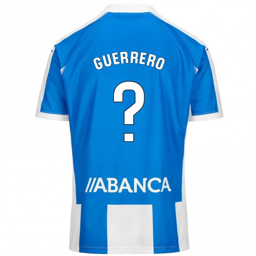 Kids Football Adrián Guerrero #0 Blue White Home Jersey 2024/25 T-Shirt Uk