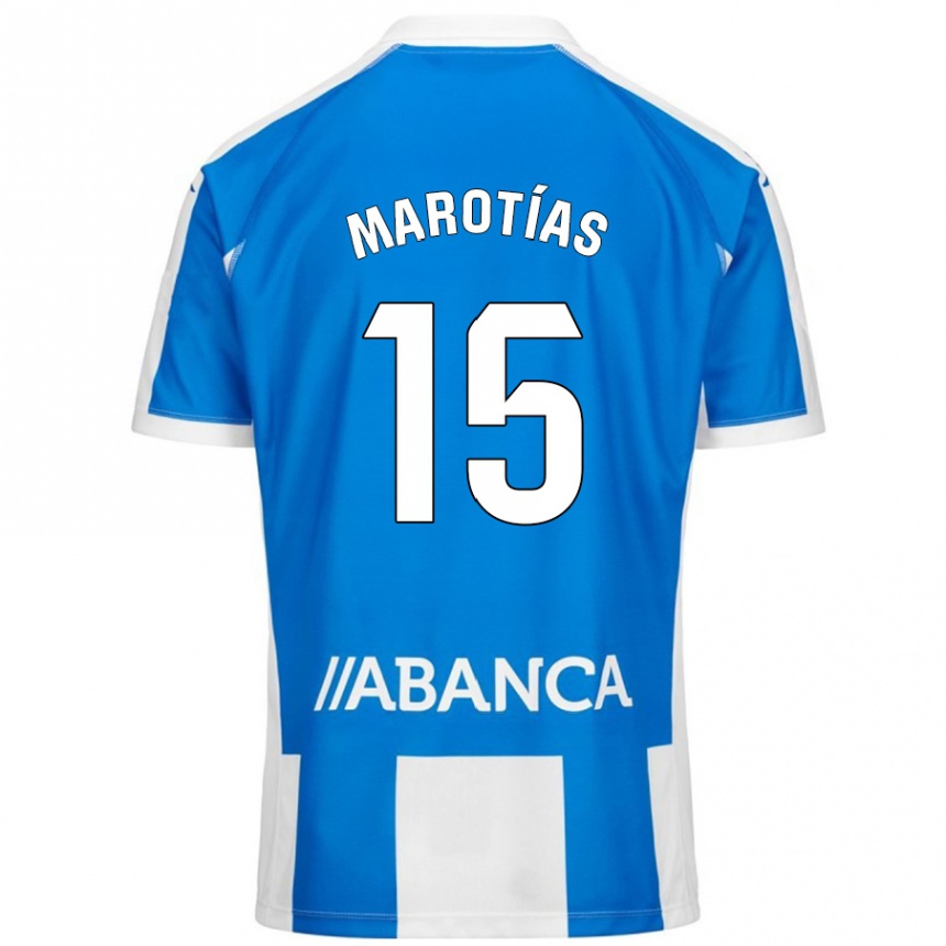 Kids Football Oscar Marotías #15 Blue White Home Jersey 2024/25 T-Shirt Uk