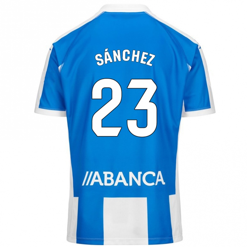 Kids Football Kevin Sánchez #23 Blue White Home Jersey 2024/25 T-Shirt Uk