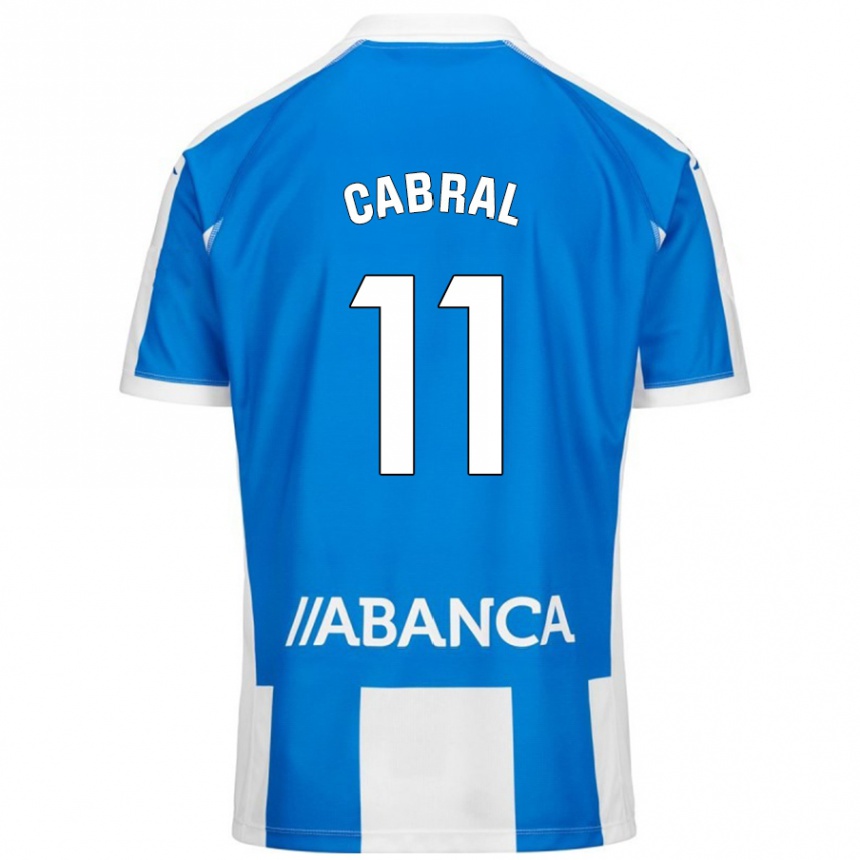 Kids Football Millene Cabral #11 Blue White Home Jersey 2024/25 T-Shirt Uk