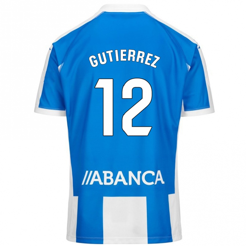 Kids Football Laura Gutiérrez #12 Blue White Home Jersey 2024/25 T-Shirt Uk