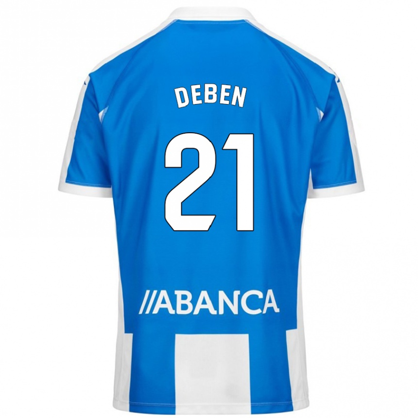 Kids Football Sara Debén #21 Blue White Home Jersey 2024/25 T-Shirt Uk