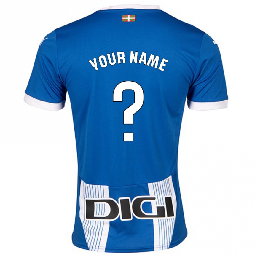 Kids Football Your Name #0 Blue Home Jersey 2024/25 T-Shirt Uk