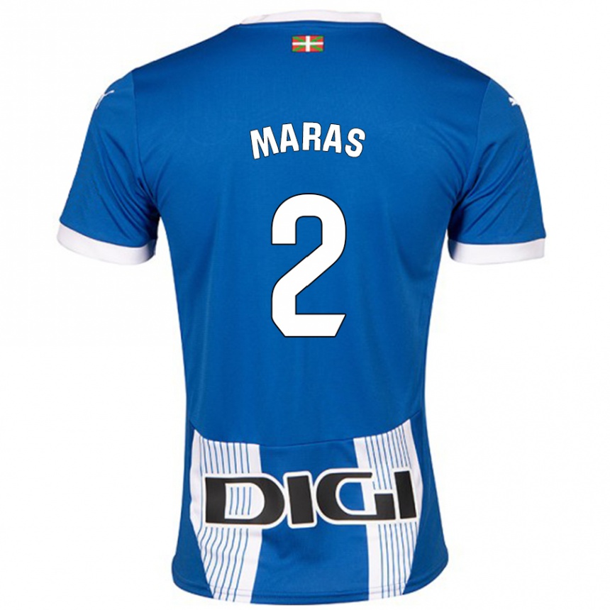 Kids Football Nikola Maras #2 Blue Home Jersey 2024/25 T-Shirt Uk