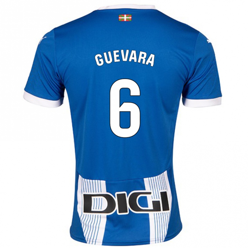 Kids Football Ander Guevara #6 Blue Home Jersey 2024/25 T-Shirt Uk