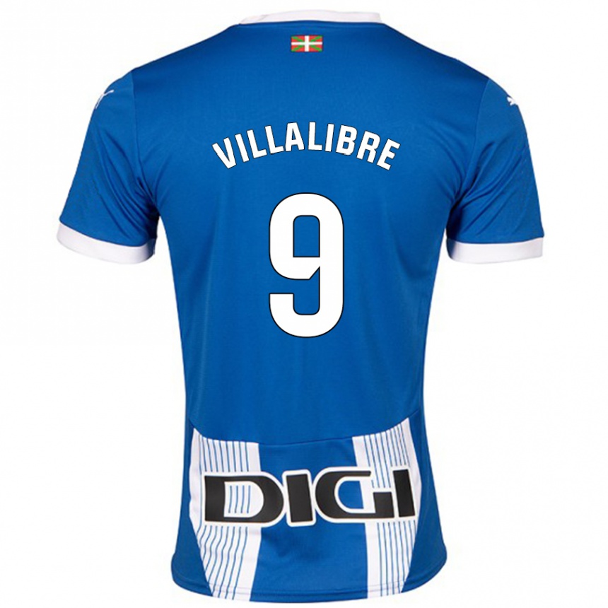 Kids Football Asier Villalibre #9 Blue Home Jersey 2024/25 T-Shirt Uk