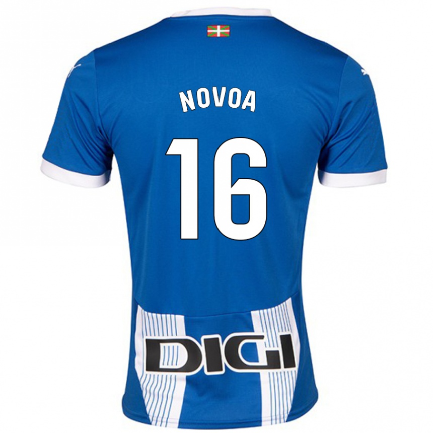 Kids Football Hugo Novoa #16 Blue Home Jersey 2024/25 T-Shirt Uk