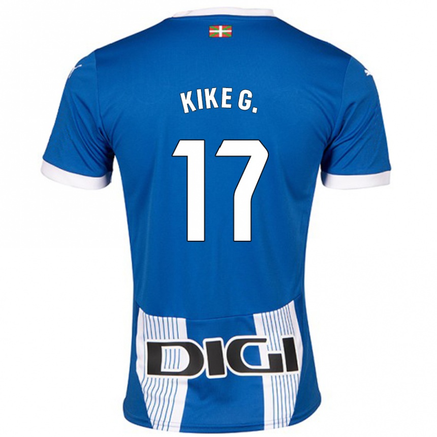 Kids Football Kike García #17 Blue Home Jersey 2024/25 T-Shirt Uk