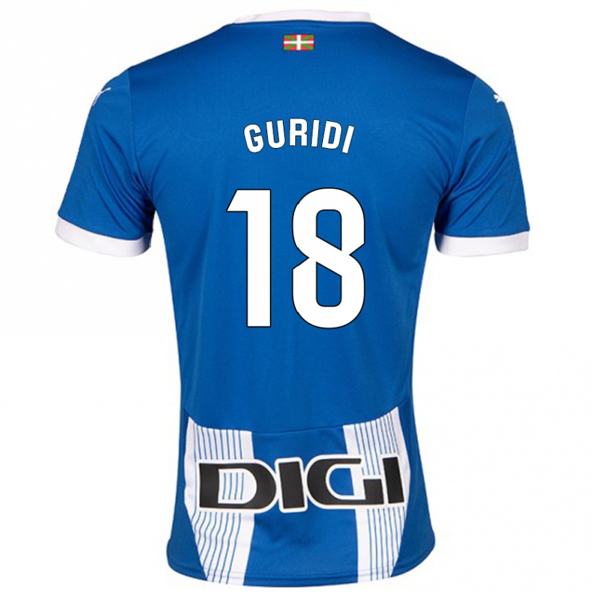 Kids Football Jon Guridi #18 Blue Home Jersey 2024/25 T-Shirt Uk