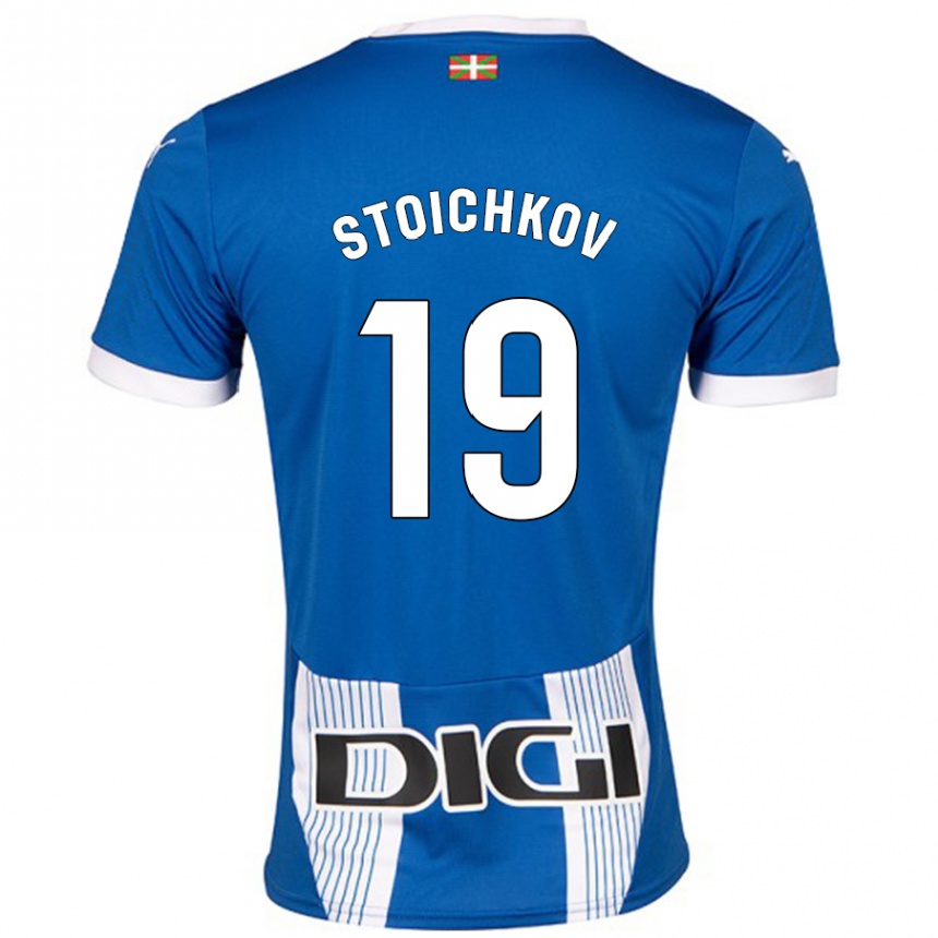 Kids Football Stoichkov #19 Blue Home Jersey 2024/25 T-Shirt Uk