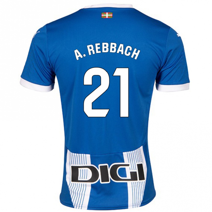 Kids Football Abde Rebbach #21 Blue Home Jersey 2024/25 T-Shirt Uk