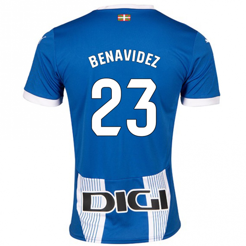 Kids Football Carlos Benavidez #23 Blue Home Jersey 2024/25 T-Shirt Uk