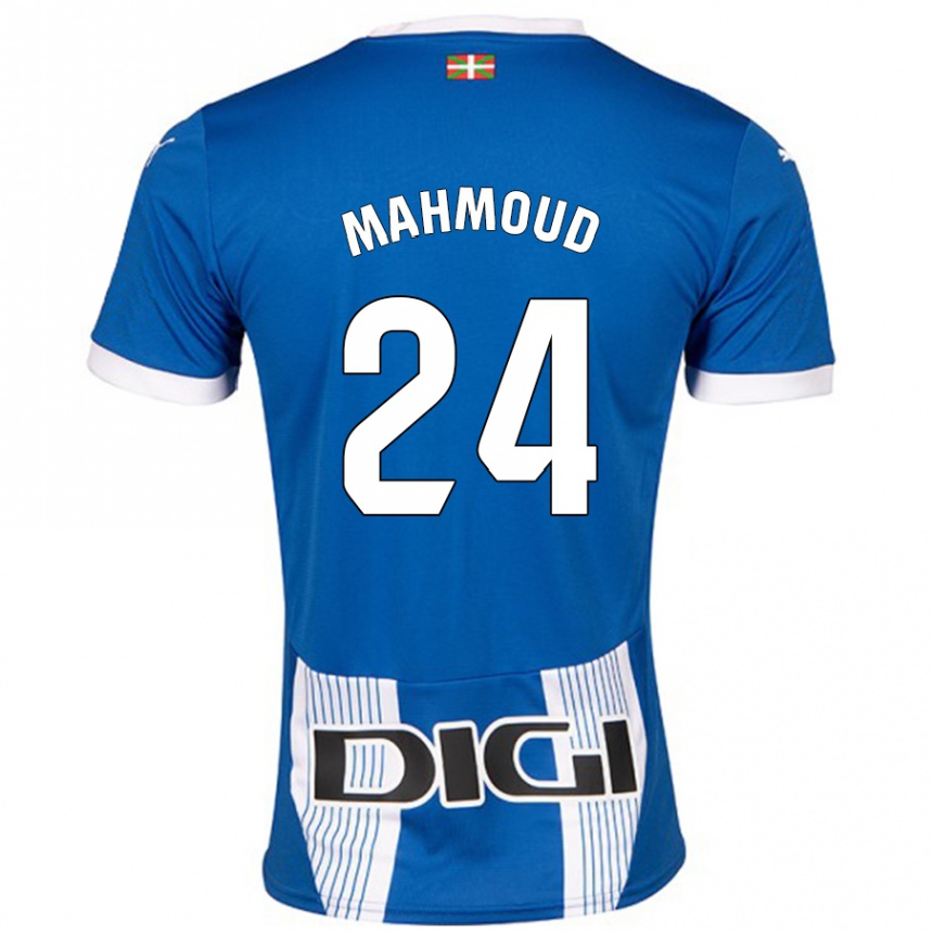 Kids Football Abdallahi Mahmoud #24 Blue Home Jersey 2024/25 T-Shirt Uk