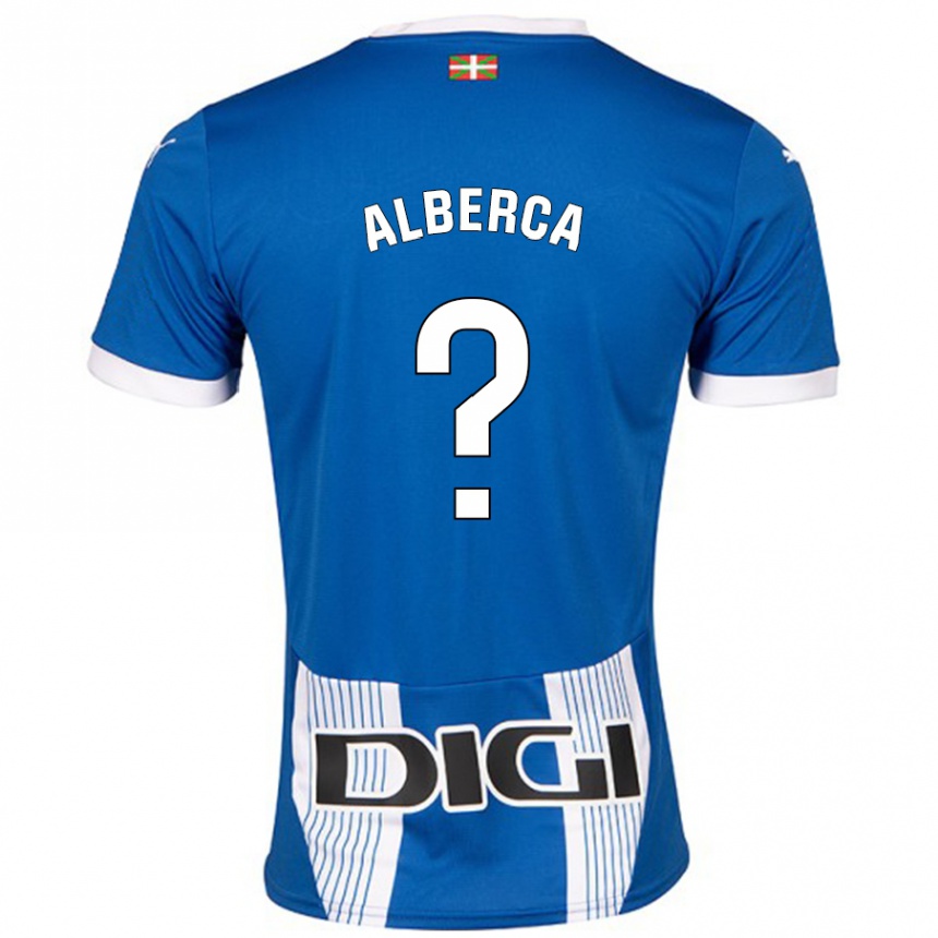 Kids Football Iñaki Alberca #0 Blue Home Jersey 2024/25 T-Shirt Uk