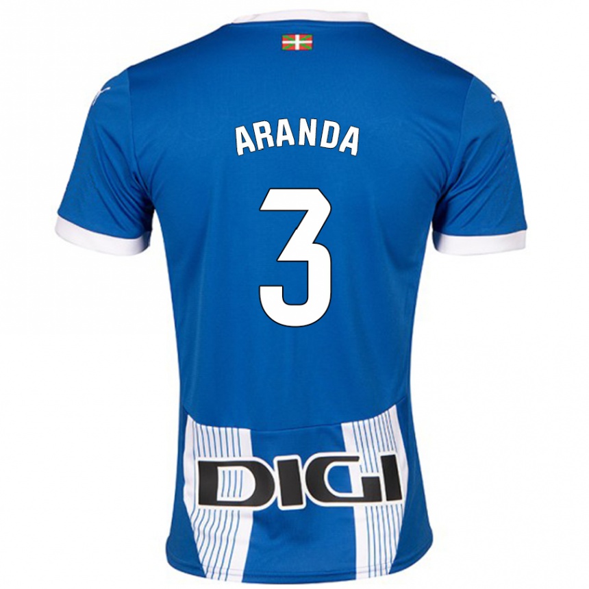 Kids Football Miguel Aranda #3 Blue Home Jersey 2024/25 T-Shirt Uk