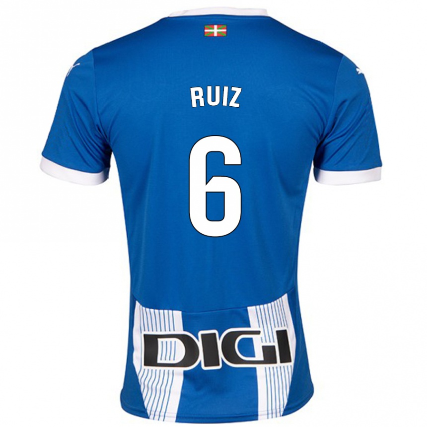 Kids Football Markel Ruiz #6 Blue Home Jersey 2024/25 T-Shirt Uk