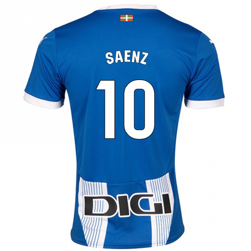 Kids Football Iñaki Saenz #10 Blue Home Jersey 2024/25 T-Shirt Uk