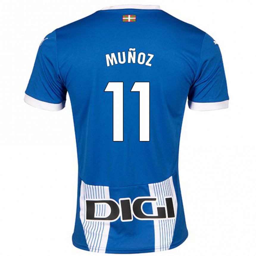 Kids Football Egoitz Muñoz #11 Blue Home Jersey 2024/25 T-Shirt Uk