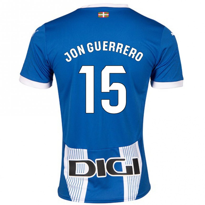 Kids Football Julen Jon Guerrero #15 Blue Home Jersey 2024/25 T-Shirt Uk