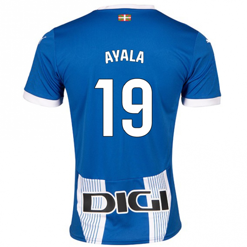 Kids Football Axel Ayala #19 Blue Home Jersey 2024/25 T-Shirt Uk