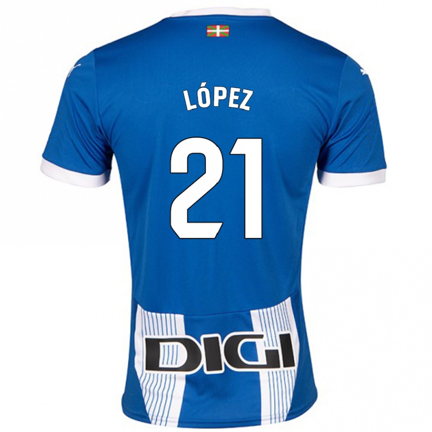 Kids Football Juanma López #21 Blue Home Jersey 2024/25 T-Shirt Uk