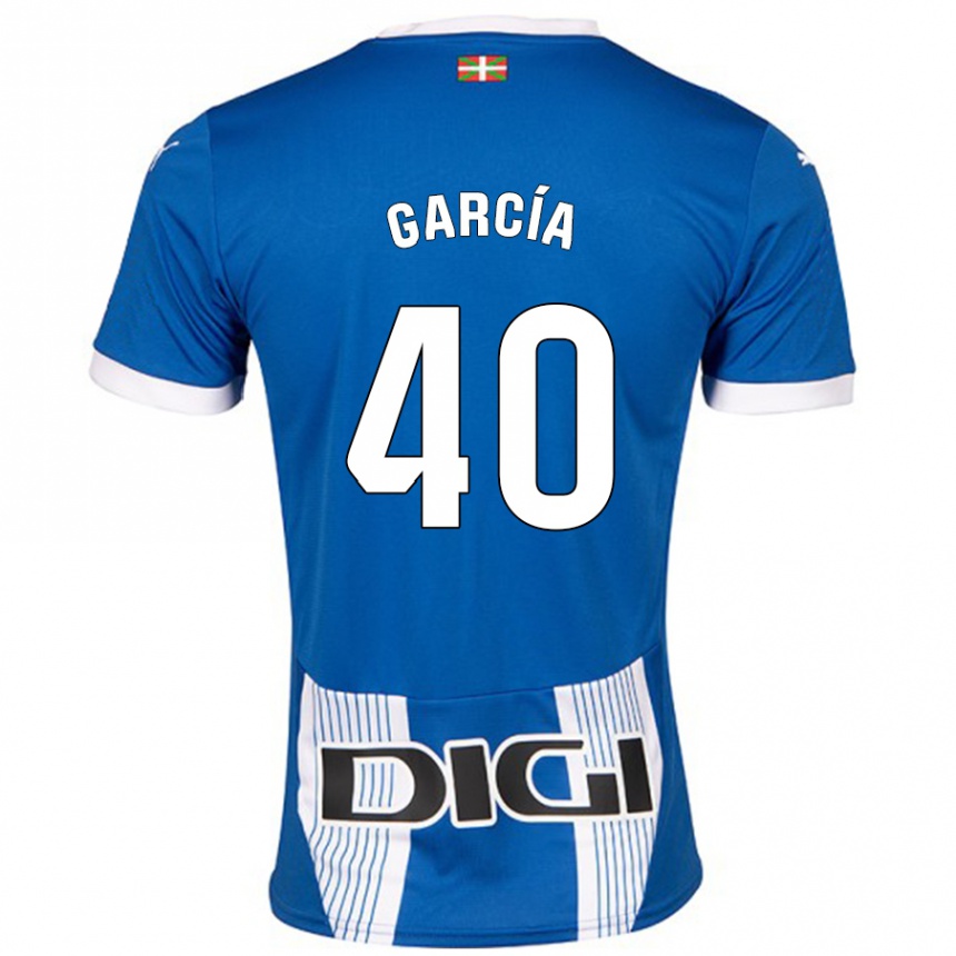 Kids Football Álvaro García #40 Blue Home Jersey 2024/25 T-Shirt Uk