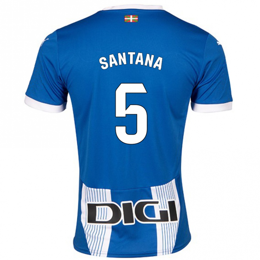 Kids Football Vanesa Santana #5 Blue Home Jersey 2024/25 T-Shirt Uk