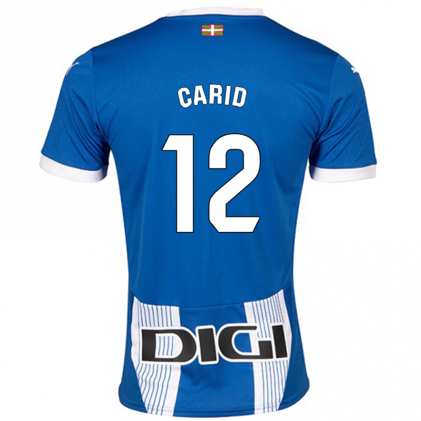 Kids Football Andrea Carid #12 Blue Home Jersey 2024/25 T-Shirt Uk