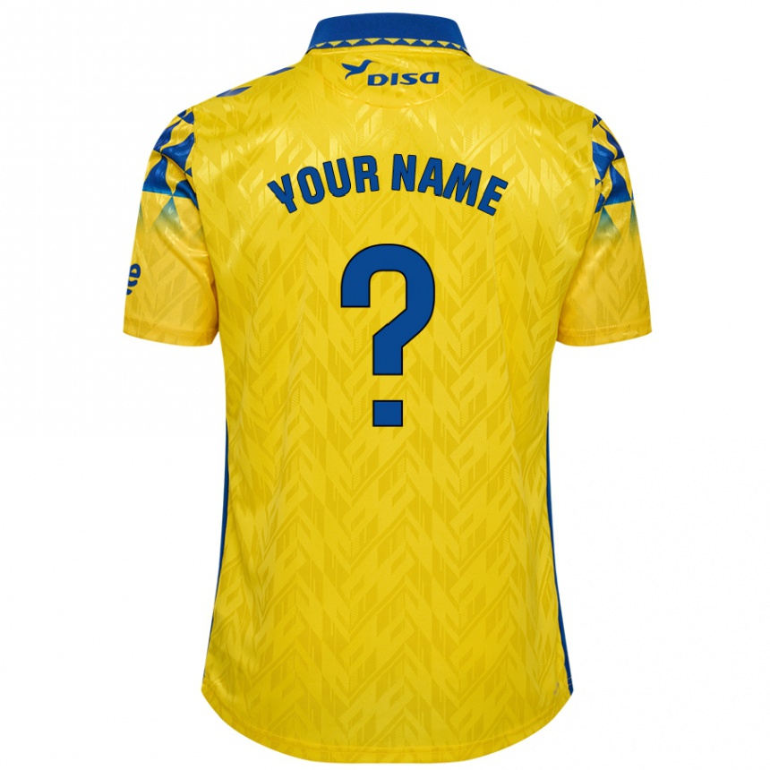 Kids Football Your Name #0 Yellow Blue Home Jersey 2024/25 T-Shirt Uk