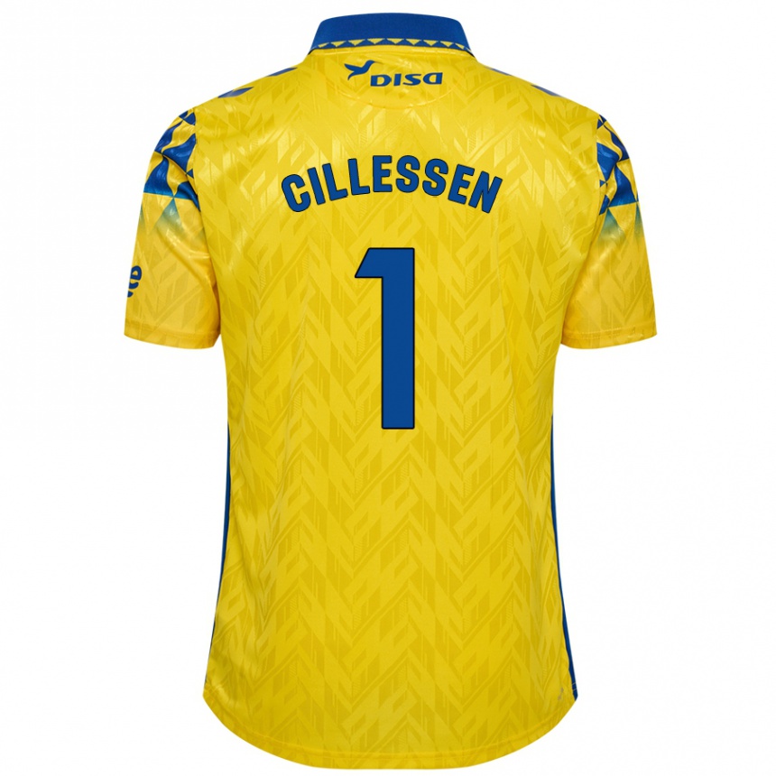 Kids Football Jasper Cillessen #1 Yellow Blue Home Jersey 2024/25 T-Shirt Uk