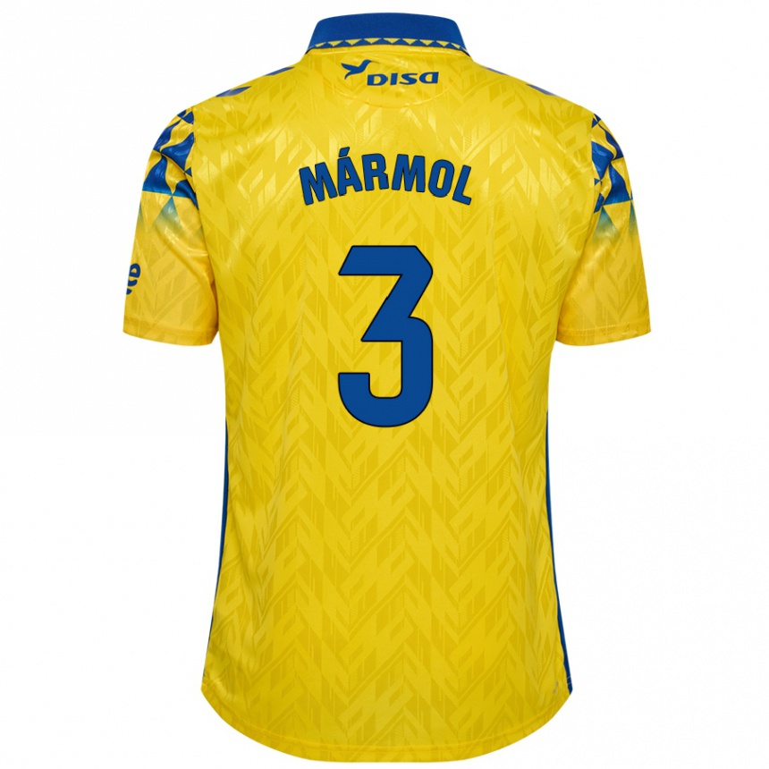 Kids Football Mika Mármol #3 Yellow Blue Home Jersey 2024/25 T-Shirt Uk