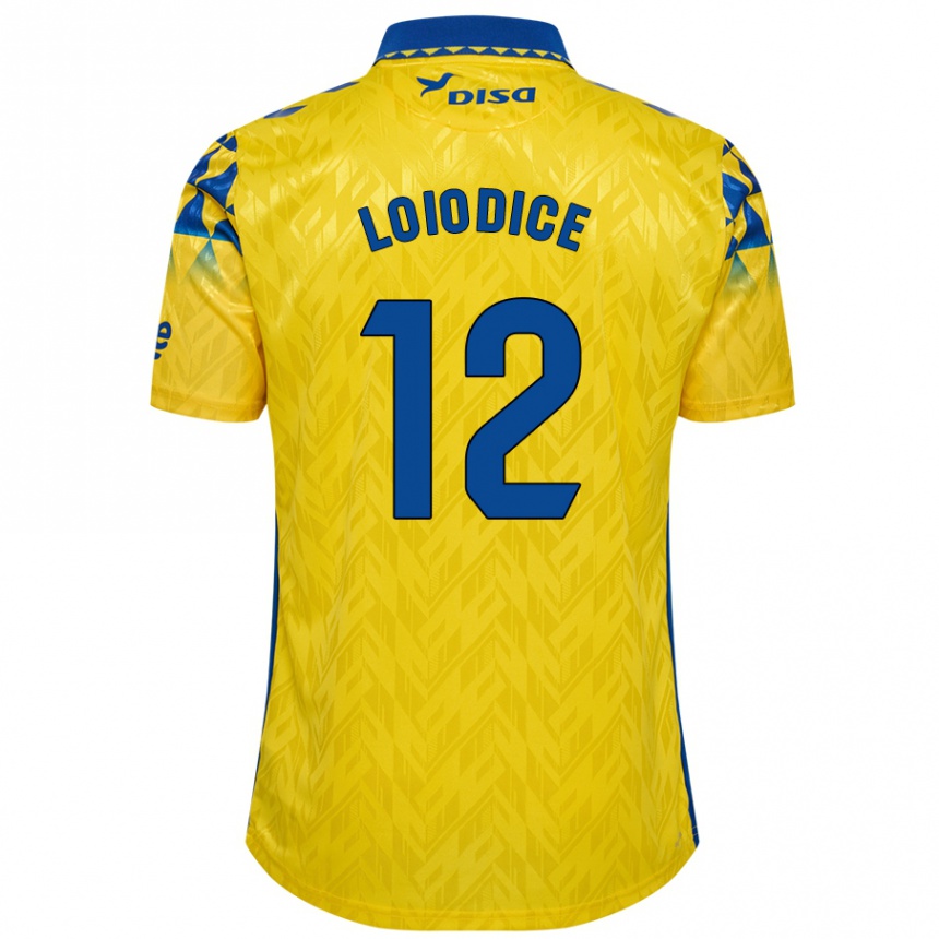 Kids Football Enzo Loiodice #12 Yellow Blue Home Jersey 2024/25 T-Shirt Uk