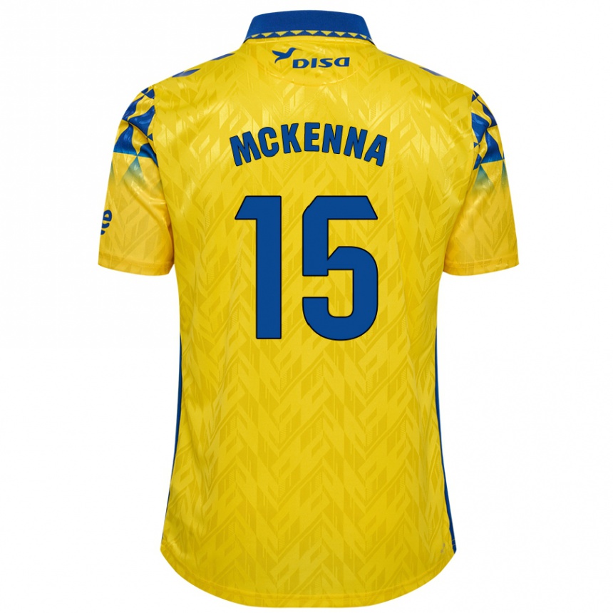 Kids Football Scott Mckenna #15 Yellow Blue Home Jersey 2024/25 T-Shirt Uk