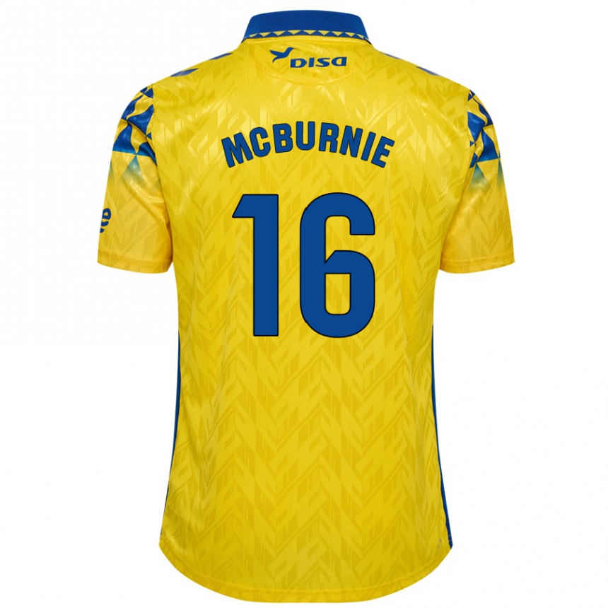 Kids Football Oli Mcburnie #16 Yellow Blue Home Jersey 2024/25 T-Shirt Uk