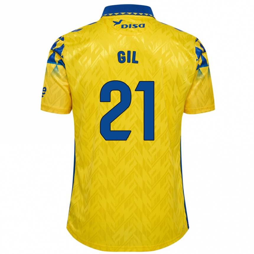 Kids Football Iván Gil #21 Yellow Blue Home Jersey 2024/25 T-Shirt Uk