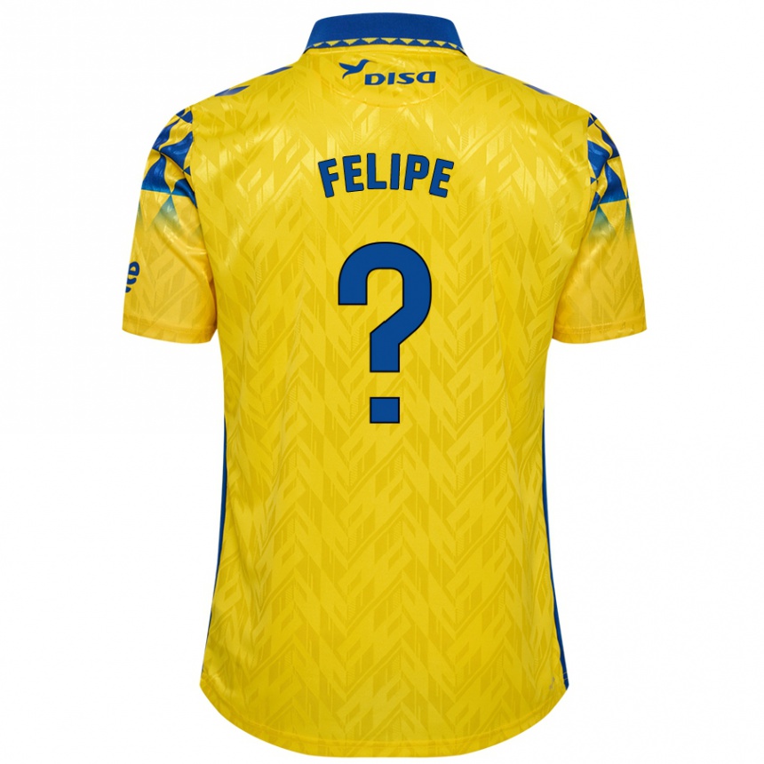 Kids Football Amai Felipe #0 Yellow Blue Home Jersey 2024/25 T-Shirt Uk