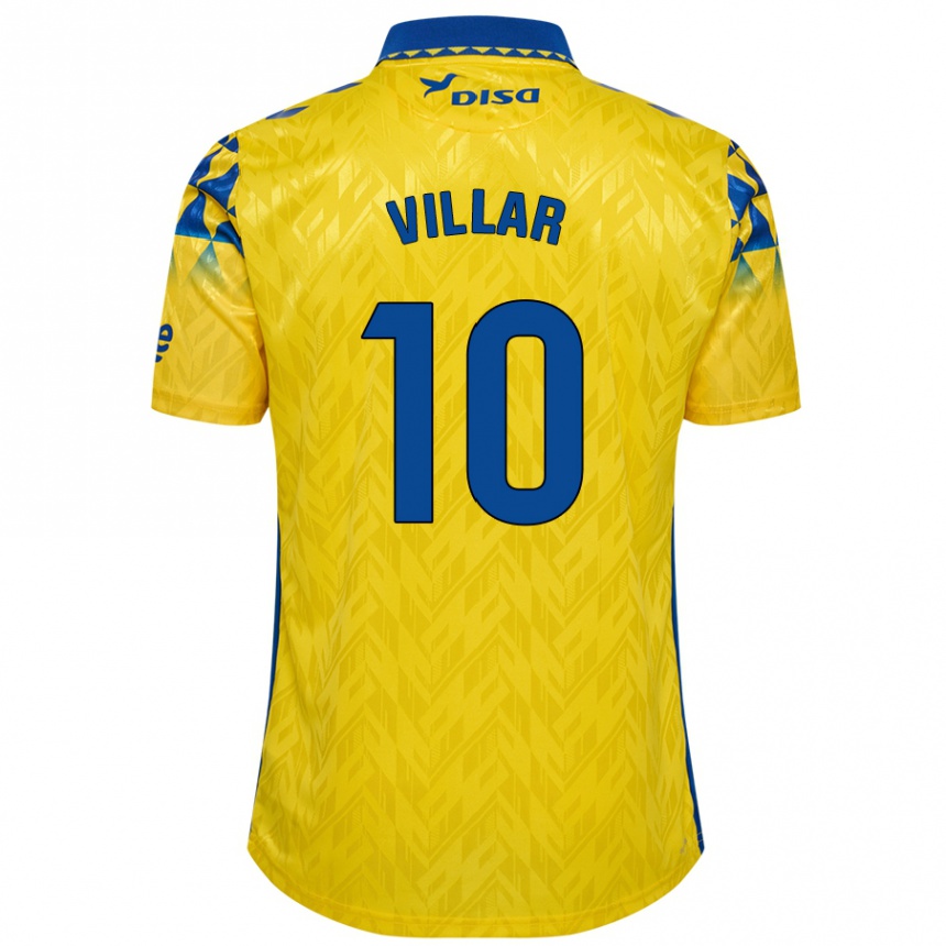 Kids Football Andy Villar #10 Yellow Blue Home Jersey 2024/25 T-Shirt Uk