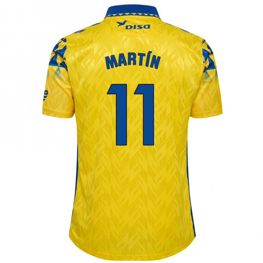 Kids Football Diego Martín #11 Yellow Blue Home Jersey 2024/25 T-Shirt Uk