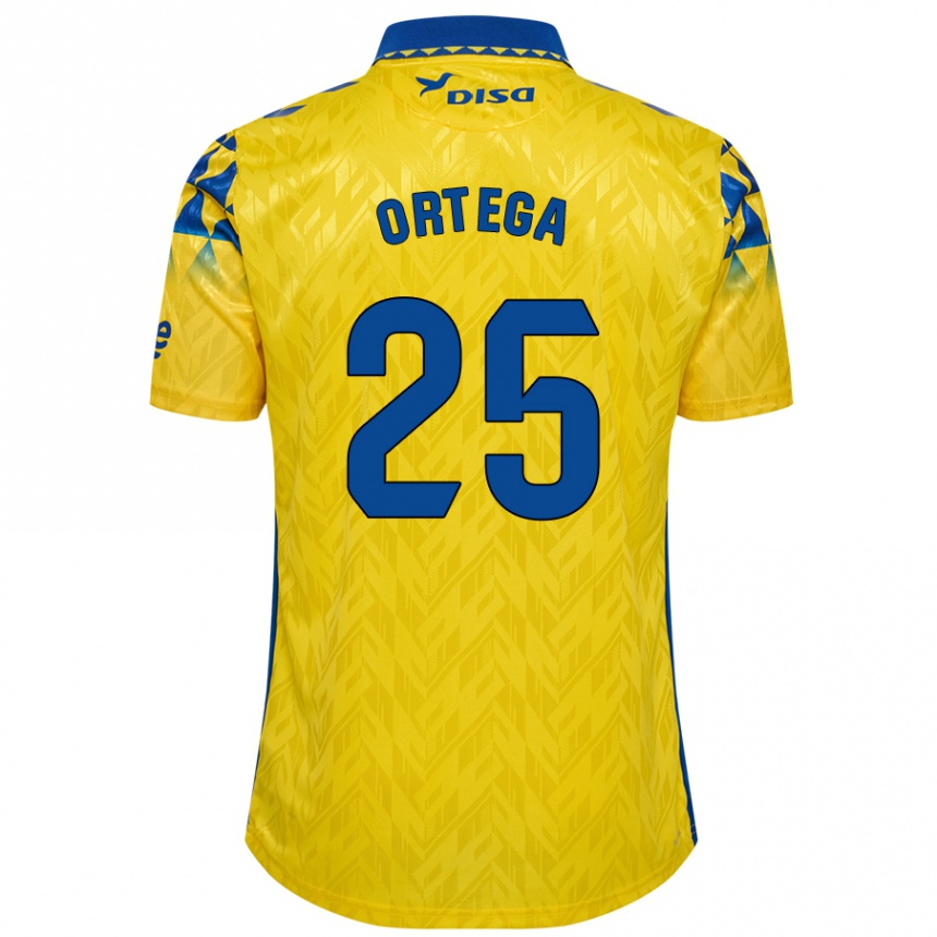 Kids Football Edián Ortega #25 Yellow Blue Home Jersey 2024/25 T-Shirt Uk