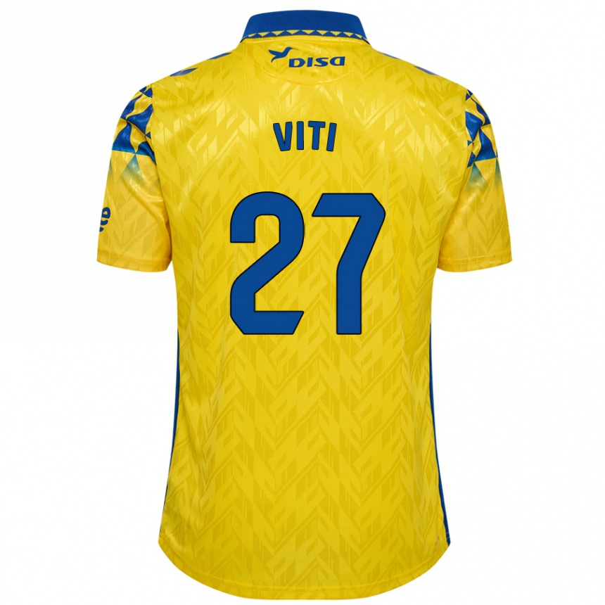 Kids Football Viti #27 Yellow Blue Home Jersey 2024/25 T-Shirt Uk