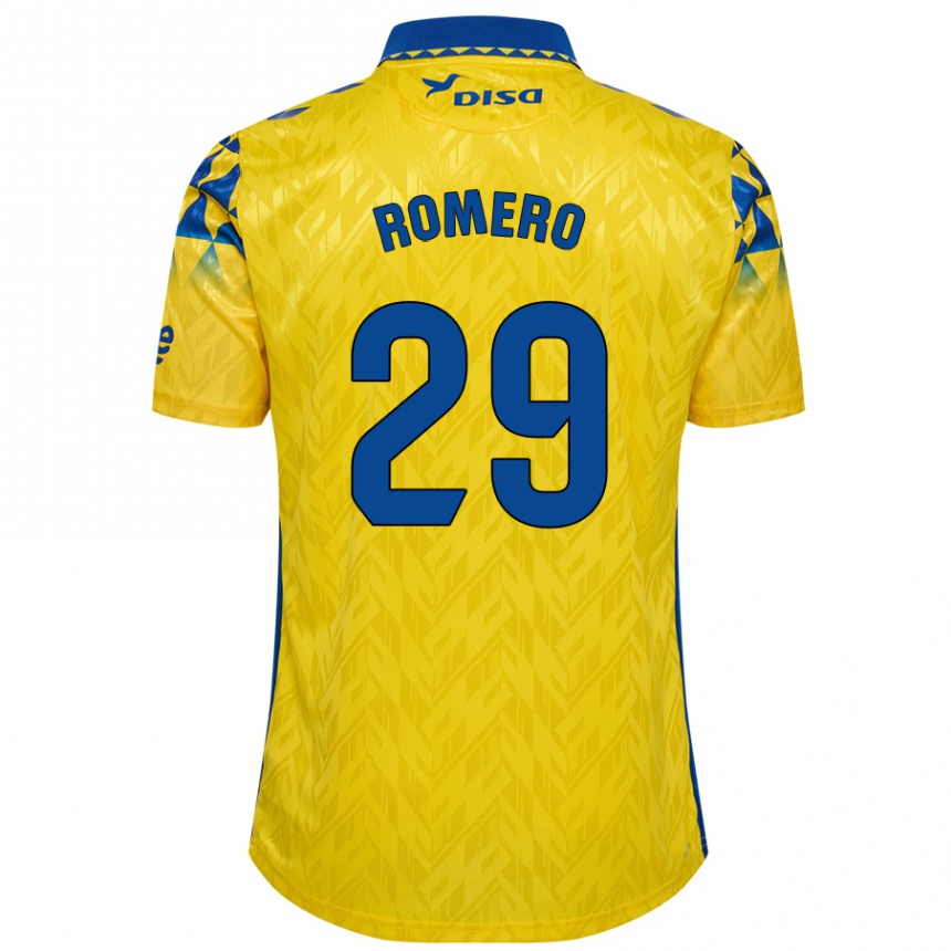 Kids Football Elías Romero #29 Yellow Blue Home Jersey 2024/25 T-Shirt Uk