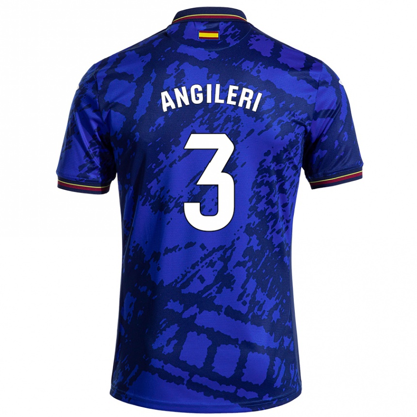 Kids Football Fabrizio Angileri #3 Darker Blue Home Jersey 2024/25 T-Shirt Uk