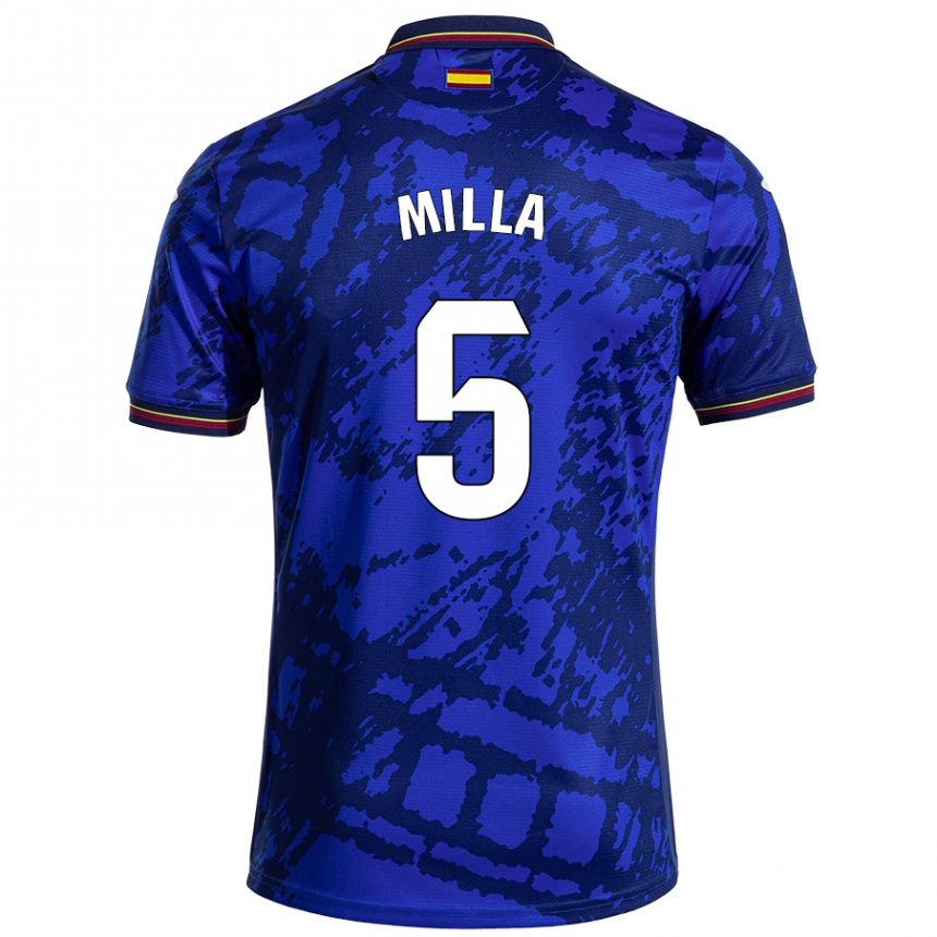 Kids Football Luis Milla #5 Darker Blue Home Jersey 2024/25 T-Shirt Uk