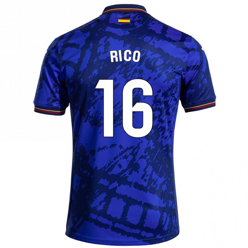 Kids Football Diego Rico #16 Darker Blue Home Jersey 2024/25 T-Shirt Uk