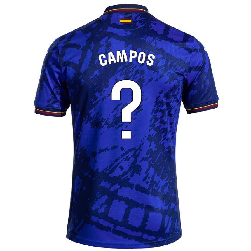 Kids Football Álex Campos #0 Darker Blue Home Jersey 2024/25 T-Shirt Uk