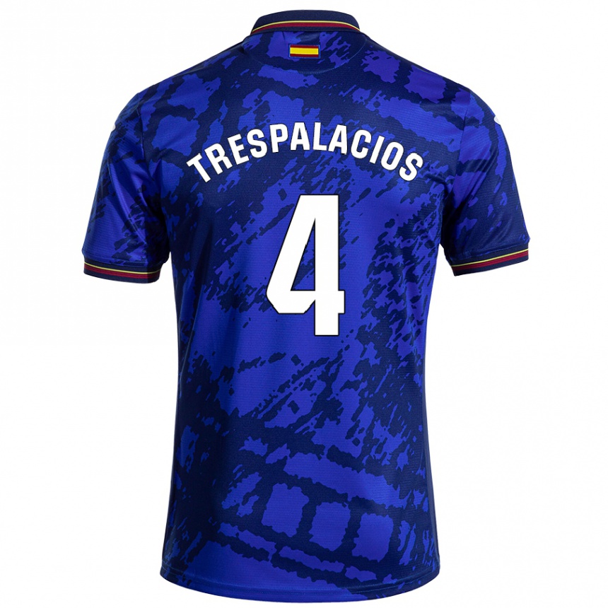 Kids Football Adrián Trespalacios #4 Darker Blue Home Jersey 2024/25 T-Shirt Uk