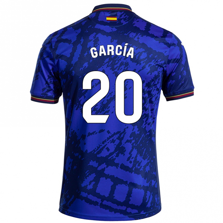 Kids Football Álex García #20 Darker Blue Home Jersey 2024/25 T-Shirt Uk