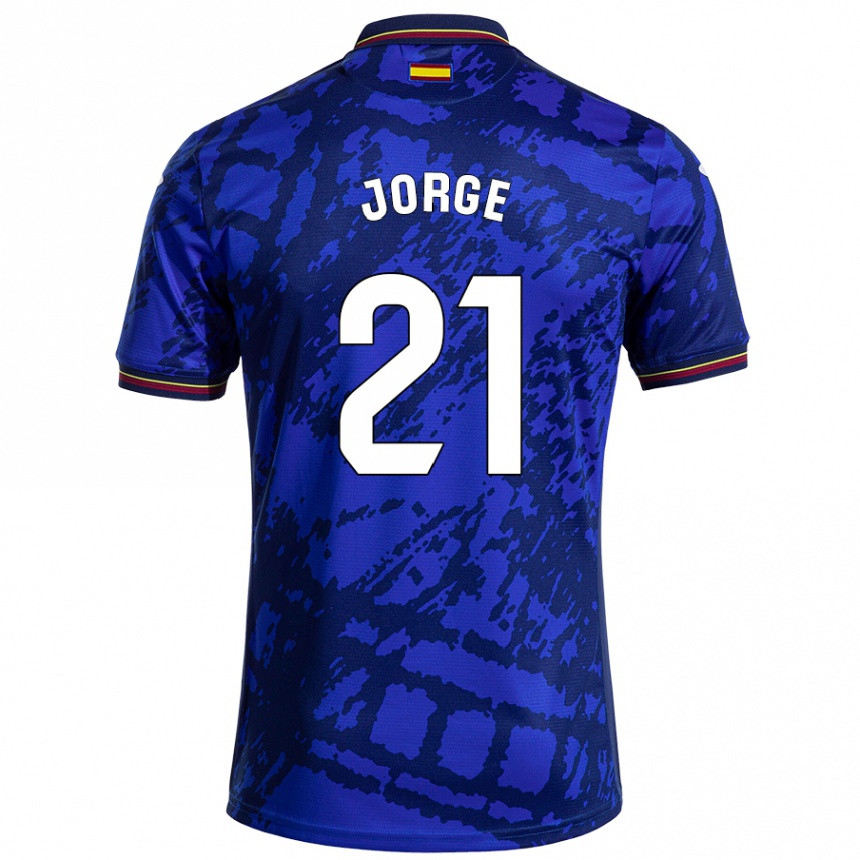 Kids Football Jeremy Jorge #21 Darker Blue Home Jersey 2024/25 T-Shirt Uk